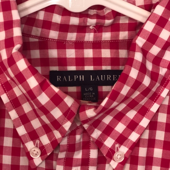 Ralph Lauren fuchsia and white button down - Picture 2 of 3